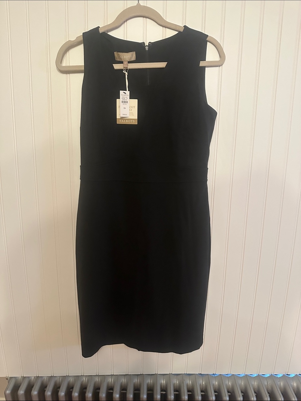 Talbots Black Sleeveless Midi Sheath Dress